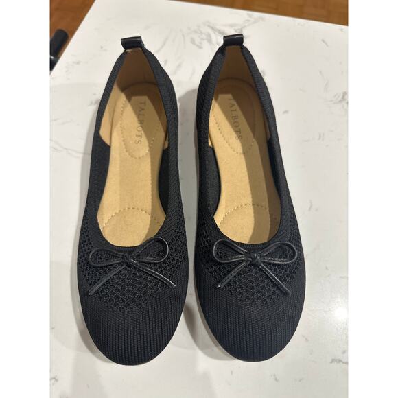 Talbot's Women's Black Penelope Knit Ballet Flat with Bow, NWOT, 7.5 - Picture 2 of 5
